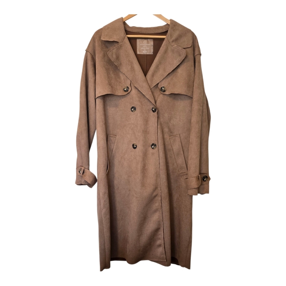 Love for Humanity Faux Suede Trench Coat – XL